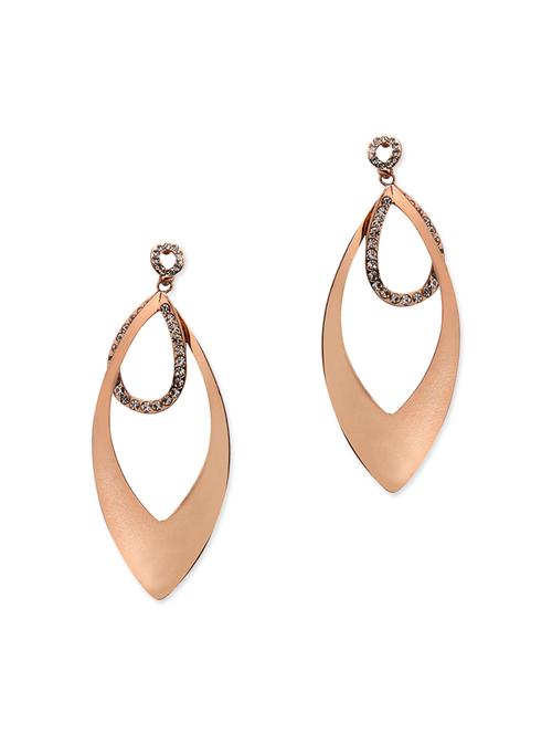 Rose gold metal drop earring - 12411339 - Very Small Image - 1
