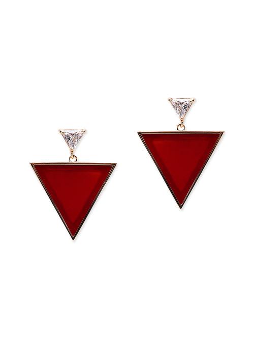 red metal drop earring - 12411343 - Very Small Image - 1