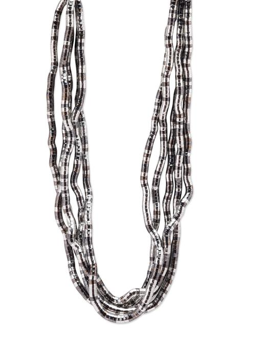 Black metal long necklace - 12411398 - Very Small Image - 1