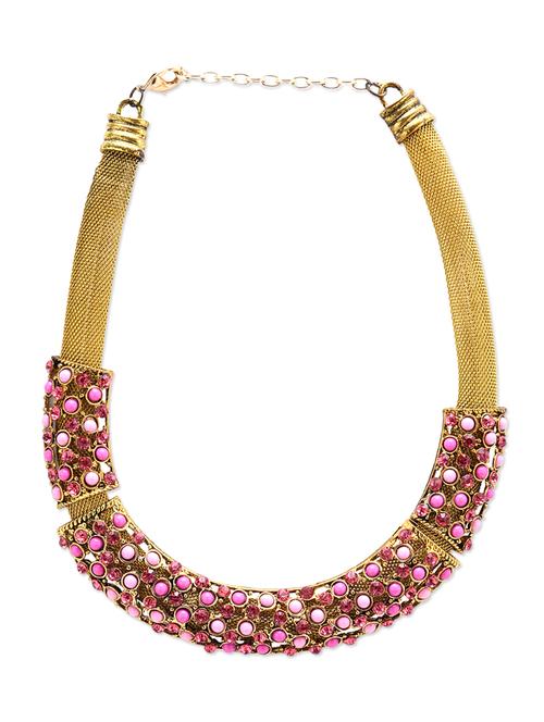 pink metal short necklace - 12411411 - Very Small Image - 1