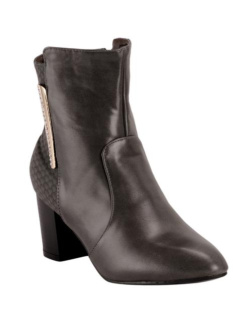 grey leatherette ankle boot - 12412375 - Very Small Image - 1