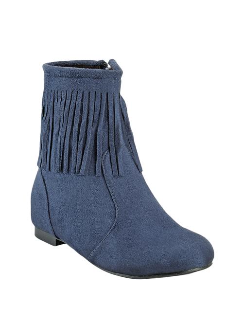 blue leatherette ankle boot - 12412399 - Very Small Image - 1