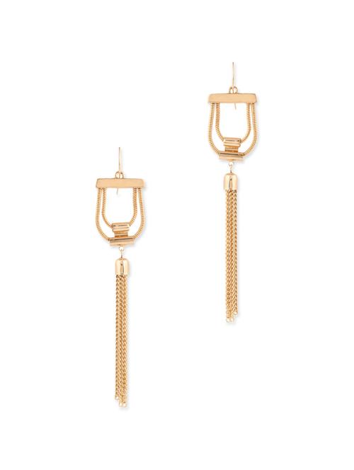 Gold tasselled metal earrings - 12414786 - Very Small Image - 1