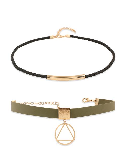 Black and Olive Choker (Set of 2) - 12414793 - Very Small Image - 1