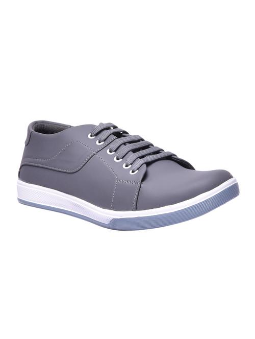 grey synthetic lace up sneakers - 12415465 - Very Small Image - 1