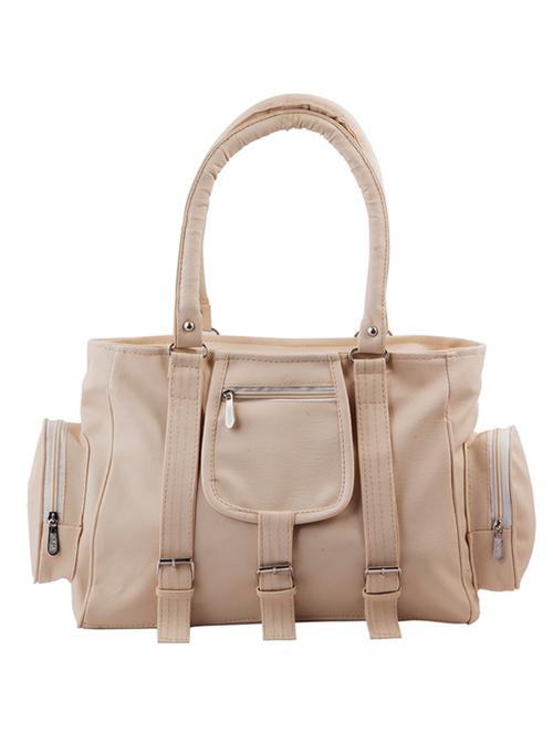 nude leatherette handbag - 12415786 - Very Small Image - 1