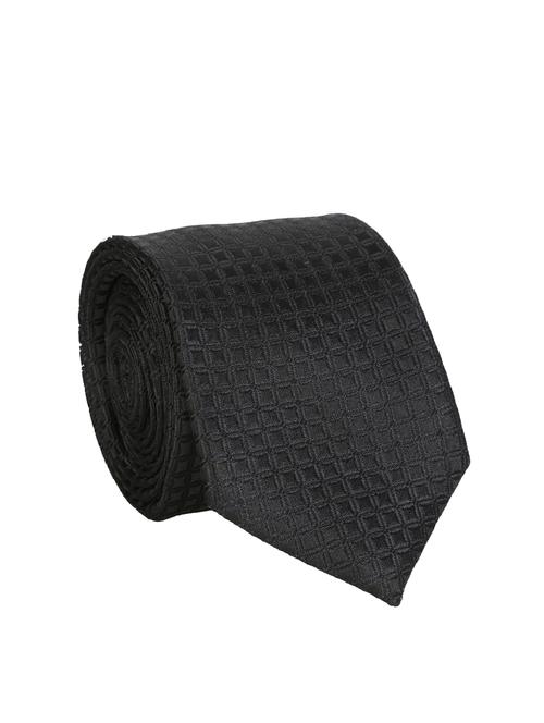 black polyester woven tie - 12421518 - Very Small Image - 1