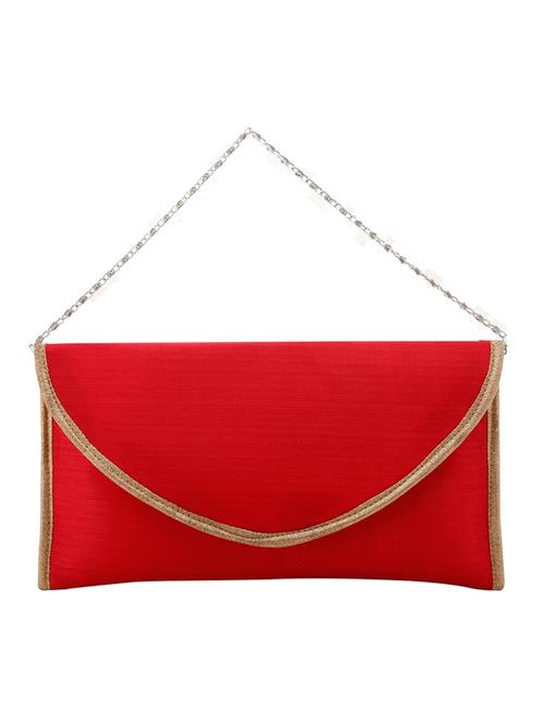 red silk clutch cum sling - 12421966 - Very Small Image - 1