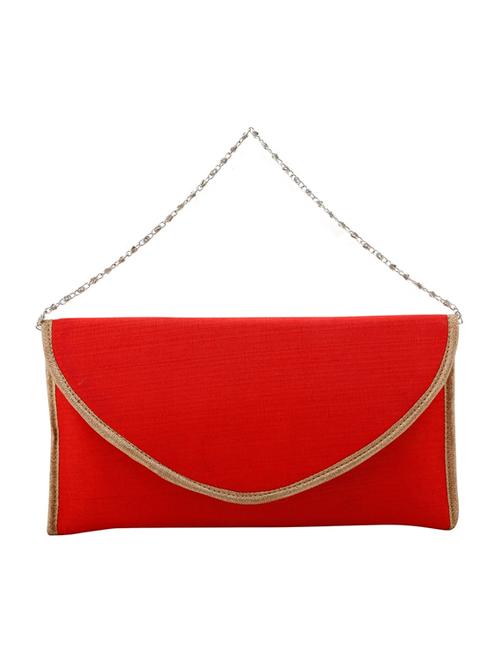 red silk clutch cum sling - 12421967 - Very Small Image - 1