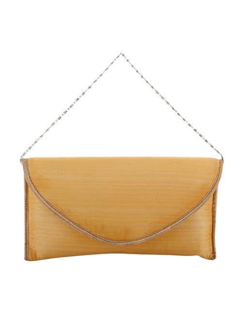 gold silk envelope clutch cum sling - 12421969 - Very Small Image - 1