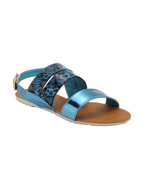 blue leatherette back strap sandals - 12422811 - Very Small Image - 1