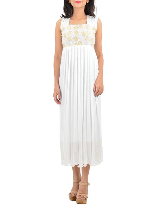 white georgette dress - 12423390 - Very Small Image - 1