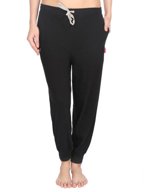 black cotton track pants - 12424504 - Very Small Image - 1