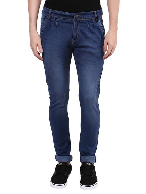 navy blue cotton washed jeans - 12424559 - Very Small Image - 1