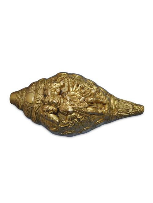 gold lord narsimha brass conch - 1242947 - Very Small Image - 1