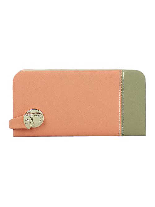 peach synthetic leather clutch - 12431207 - Very Small Image - 1