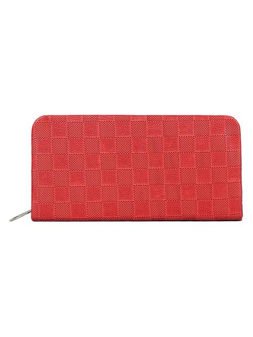 red synthetic leather textured clutch - 12431210 - Very Small Image - 1