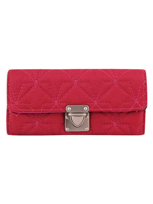 pink synthetic leather quilted clutch - 12432209 - Very Small Image - 1