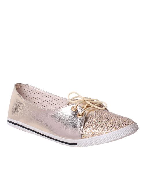 gold pvc laceup sneakers - 12435687 - Very Small Image - 1