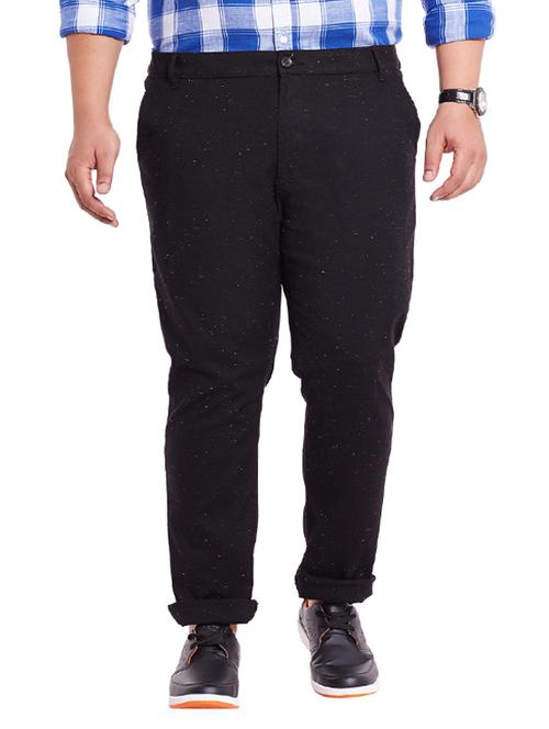 black cotton chinos casual trousers - 12435742 - Very Small Image - 1