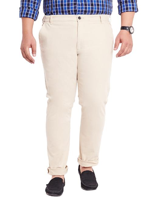 beige cotton chinos casual trousers - 12435749 - Very Small Image - 1
