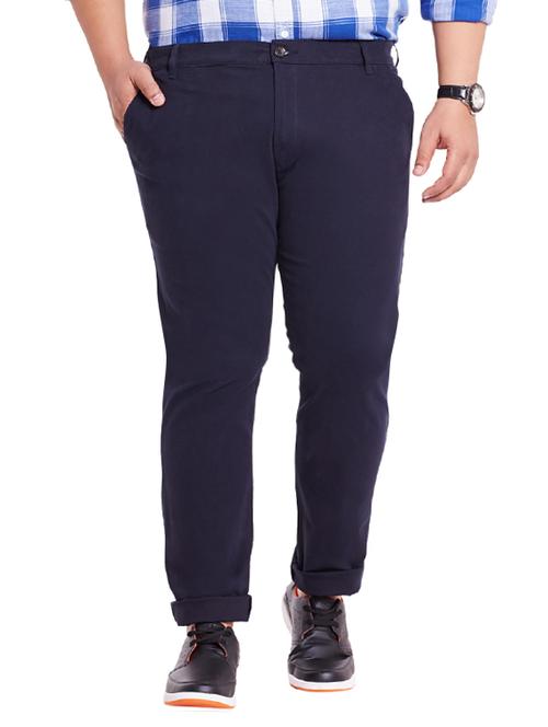 blue cotton chinos casual trousers - 12435750 - Very Small Image - 1