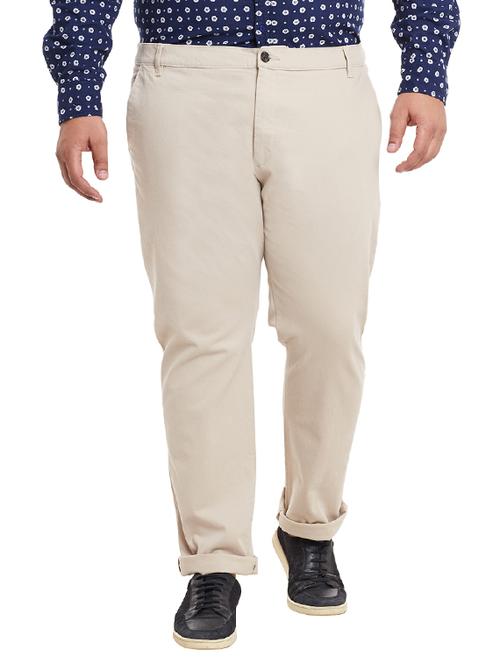 beige cotton chinos casual trousers - 12435752 - Very Small Image - 1