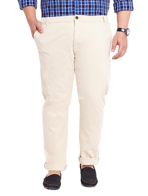 beige cotton chinos casual trousers - 12435755 - Very Small Image - 1
