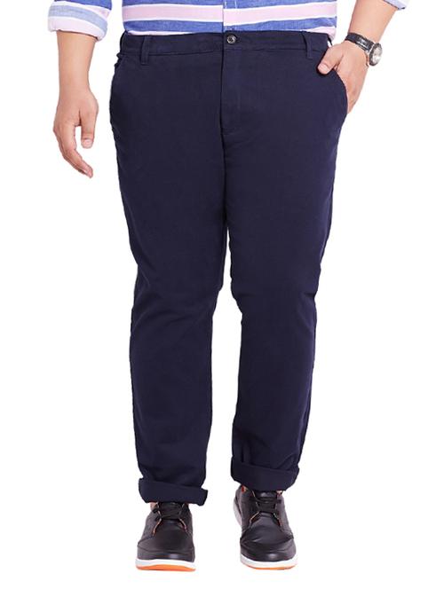 blue cotton chinos casual trousers - 12435756 - Very Small Image - 1