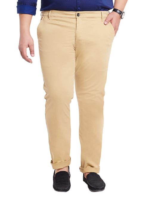 brown cotton chinos casual trousers - 12435760 - Very Small Image - 1