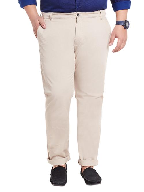 beige cotton chinos casual trousers - 12435765 - Very Small Image - 1