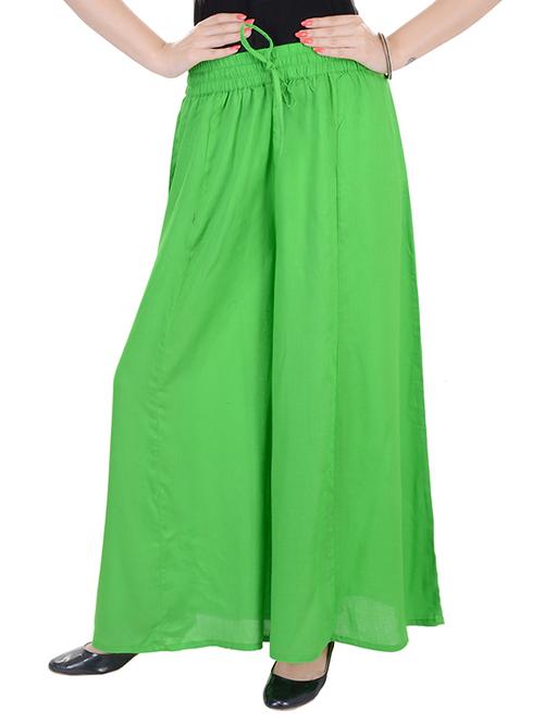 green rayon palazzos - 12437131 - Very Small Image - 1