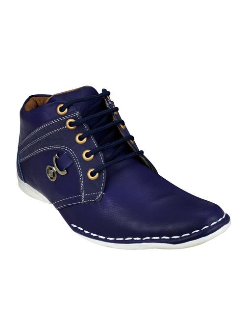 blue pu lace up boots - 12441143 - Very Small Image - 1