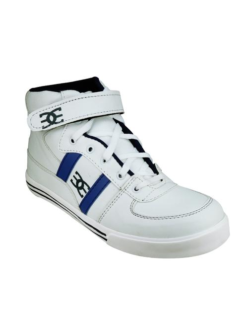 white synthetic lace up sneakers - 12441150 - Very Small Image - 1