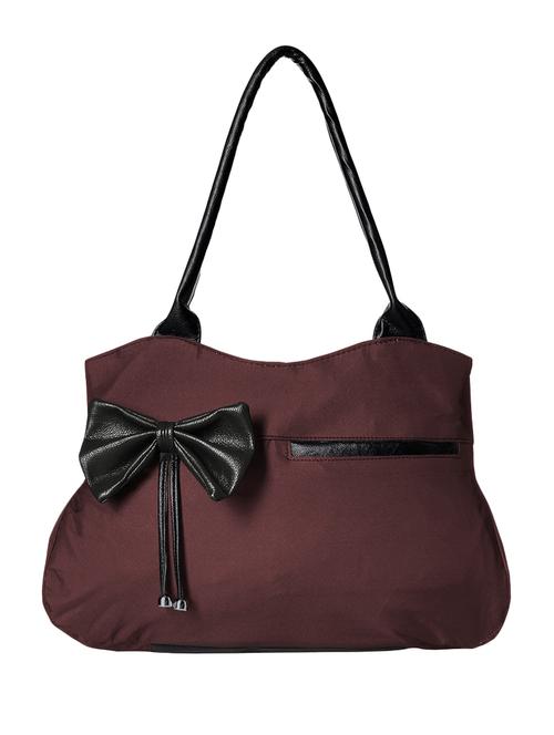 purple leatherette bow handbag - 12441871 - Very Small Image - 1