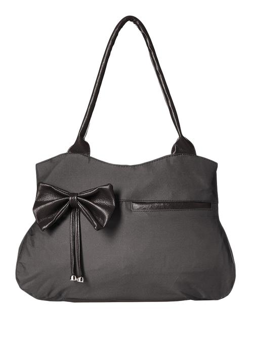 grey leatherette bow handbag - 12441873 - Very Small Image - 1