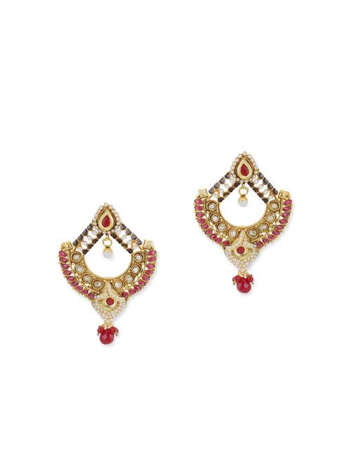 pink metal drop earring - 12442797 - Very Small Image - 1