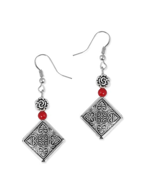 silver metal drop earring - 12442883 - Very Small Image - 1