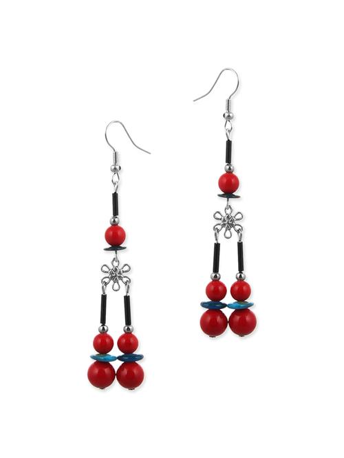 red metal drop earring - 12442895 - Very Small Image - 1