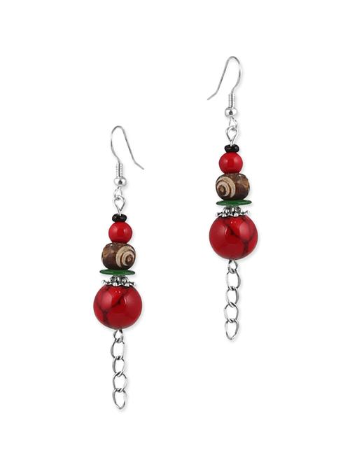 red metal drop earring - 12442907 - Very Small Image - 1