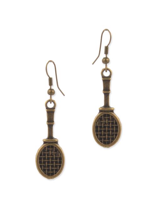 antique bronze metal drop earring - 12442960 - Very Small Image - 1