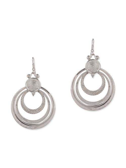 silver metal drop earring - 12442978 - Very Small Image - 1