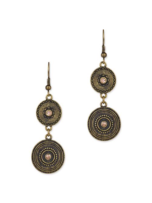 antique bronze metal drop earring - 12442986 - Very Small Image - 1