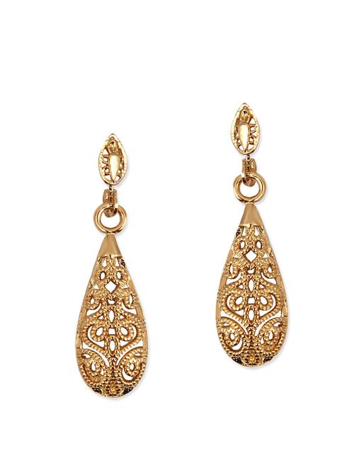 gold metal drop earring - 12443011 - Very Small Image - 1