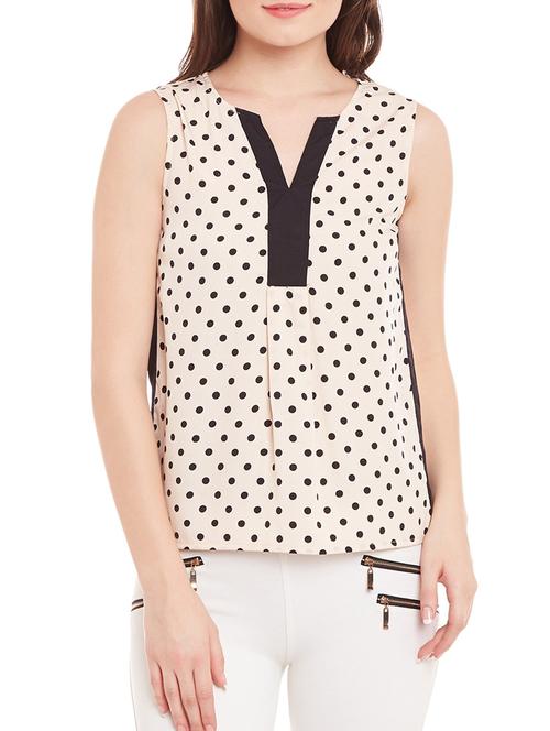 contrast panel polka dot top - 12444601 - Very Small Image - 1