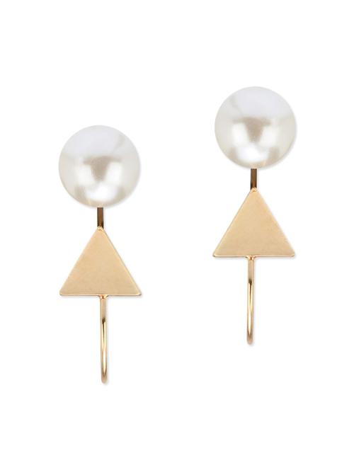 gold metal drop earring - 12446946 - Very Small Image - 1