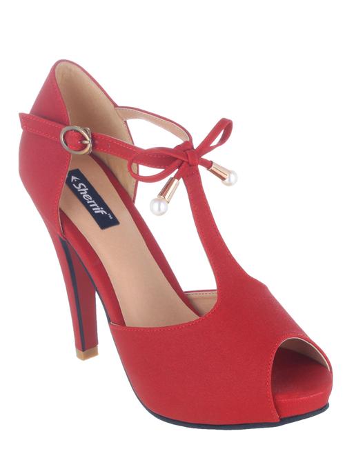 red Ankle strap sandal - 12447341 - Very Small Image - 1