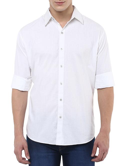 white cotton casual shirt - 12447407 - Very Small Image - 1