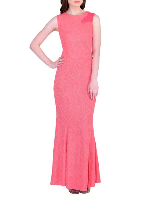 pink polyester gown dress - 12449032 - Very Small Image - 1