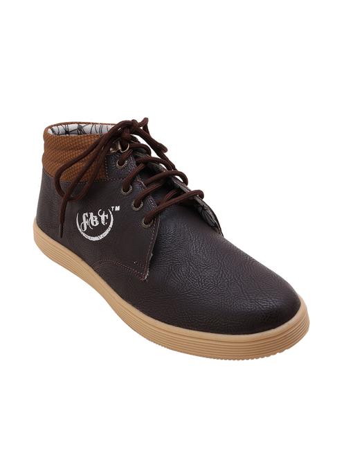 brown synthetic lace up sneakers - 12450474 - Very Small Image - 1